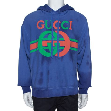 pullover gucci blu|original gucci hoodie.